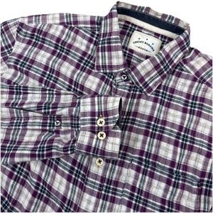 TOMMY BAHAMA DENIM‎ Mens Long Sleeve Button Shirt Purple Plaid - SIZE L